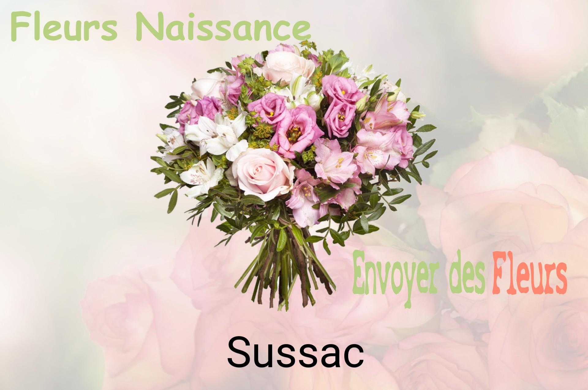 Bouquet de fleurs de naissance livré à Sussac